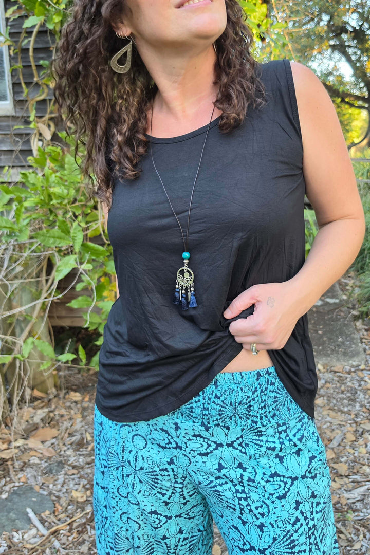 Blue Mandala Boho 3/4 Pants