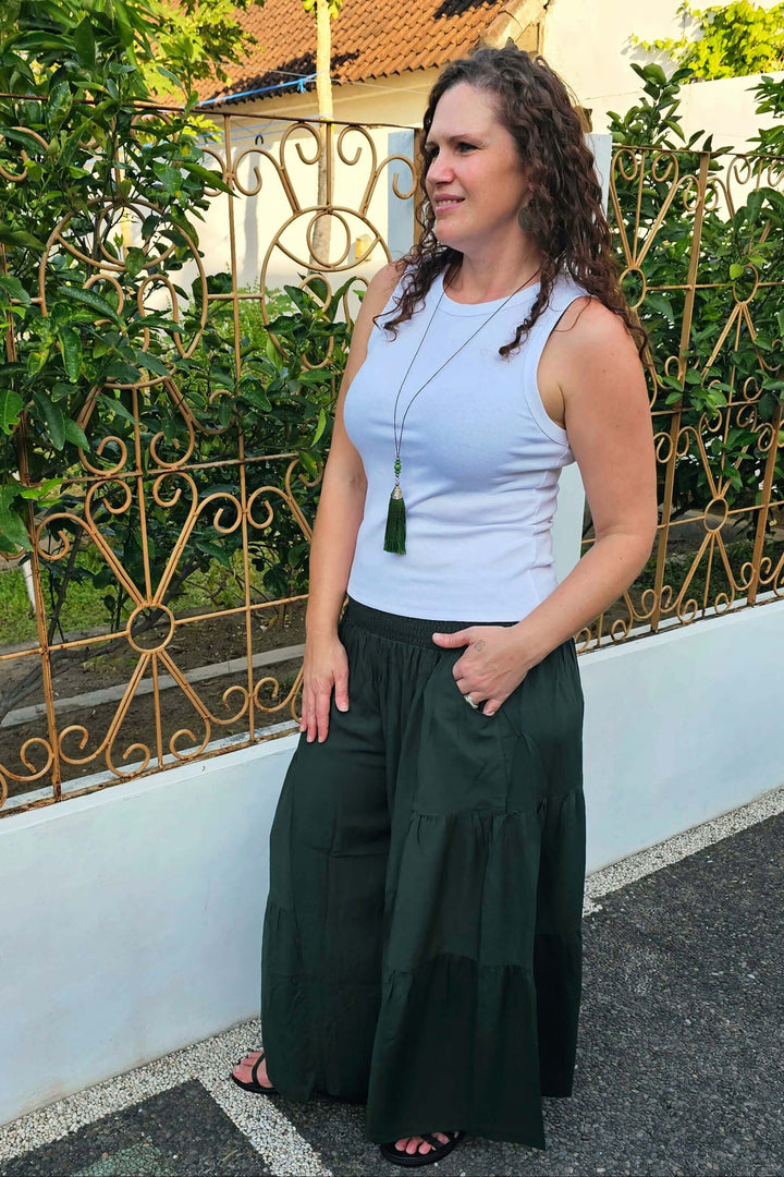 Moody Green Frill Pants