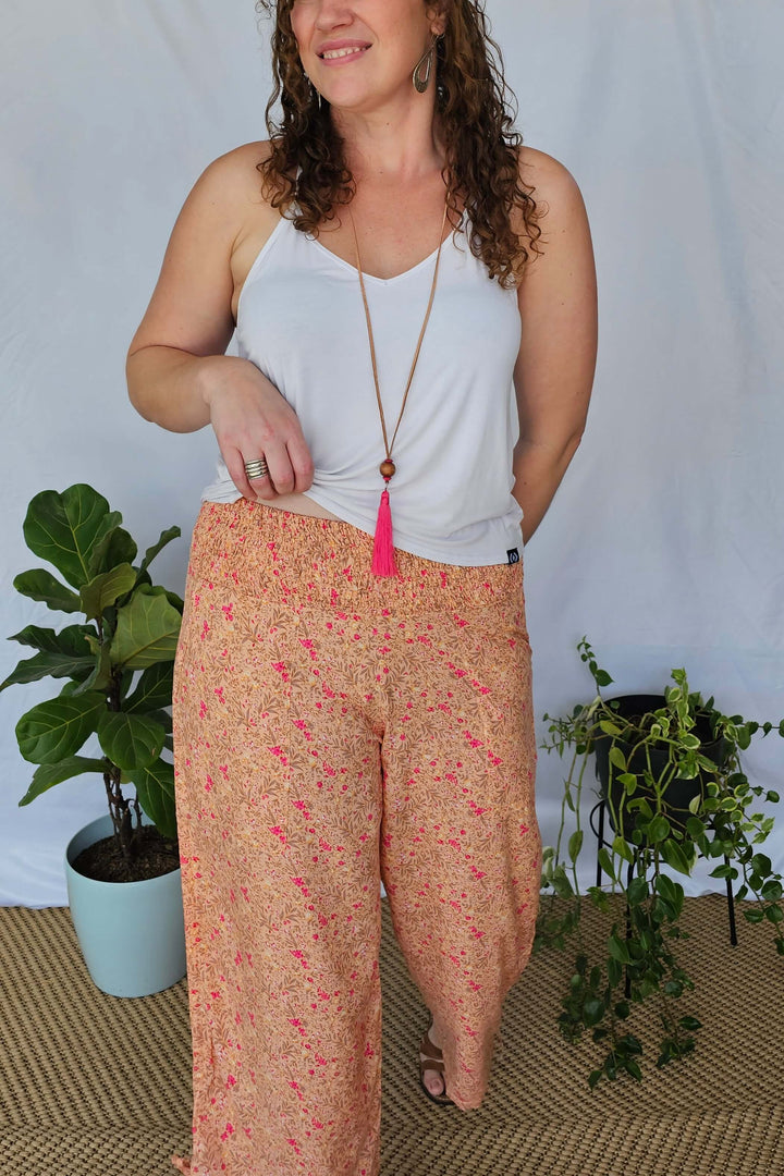 Peach Blossom Boho 7/8 Pants