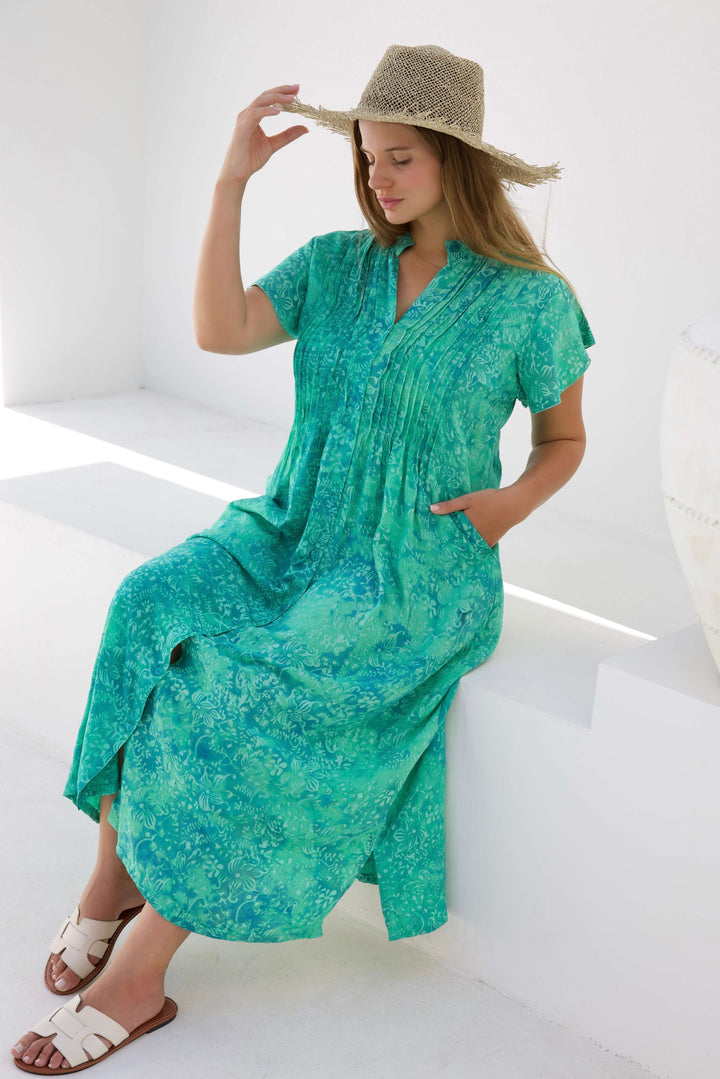 Mint Maxi Dress With Frill Sleeve