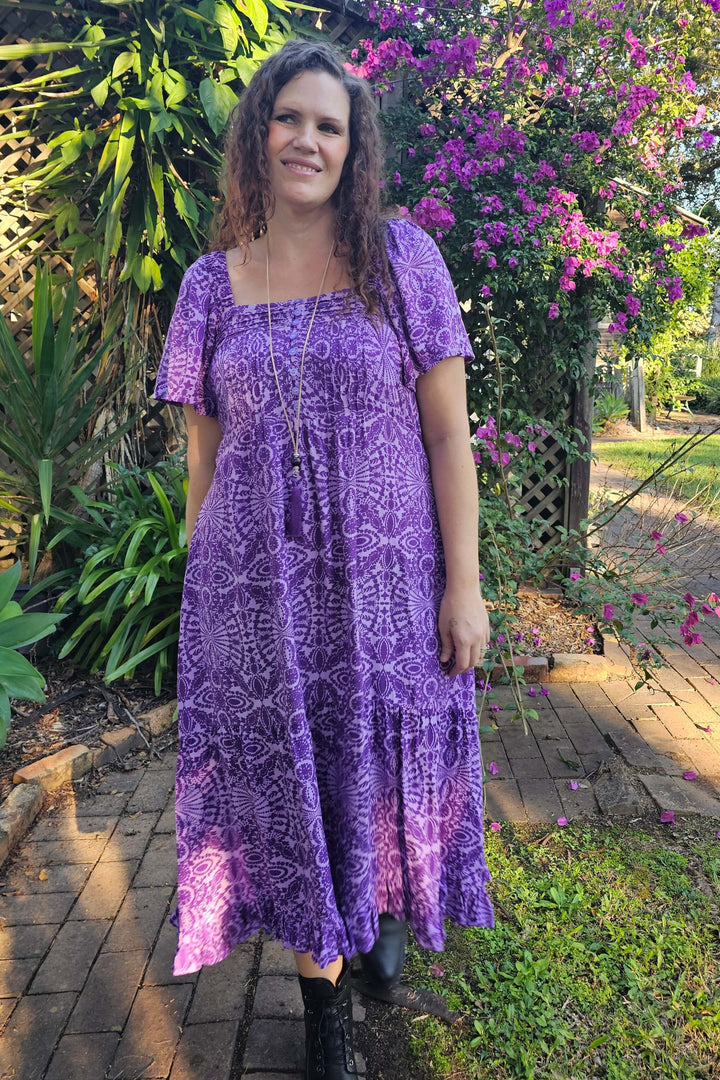 Purple Mandala Bella Midi Dress