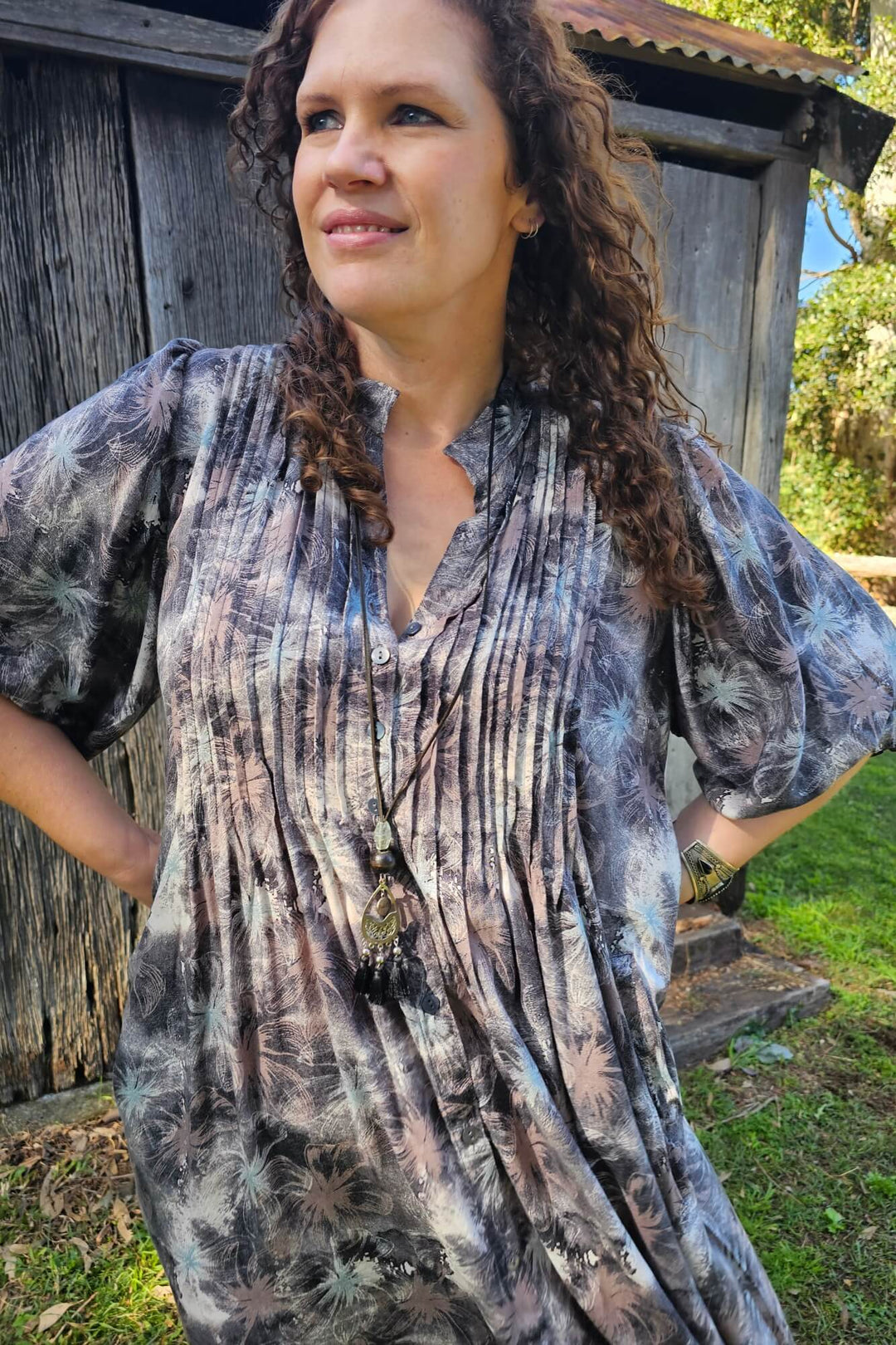 Dusk Maxi Dress with Bell Sleeve