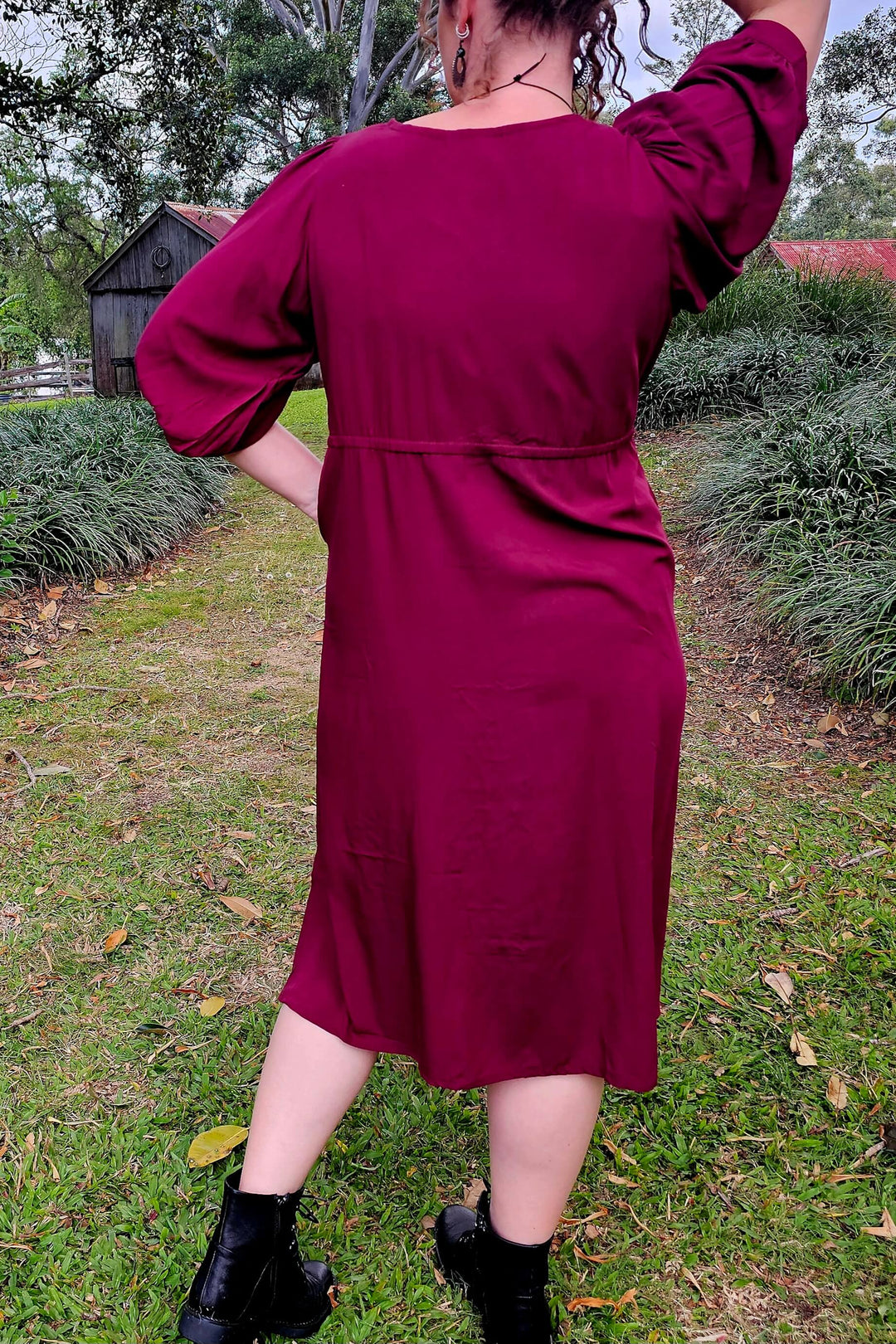 Maroon Remi Midi Dress