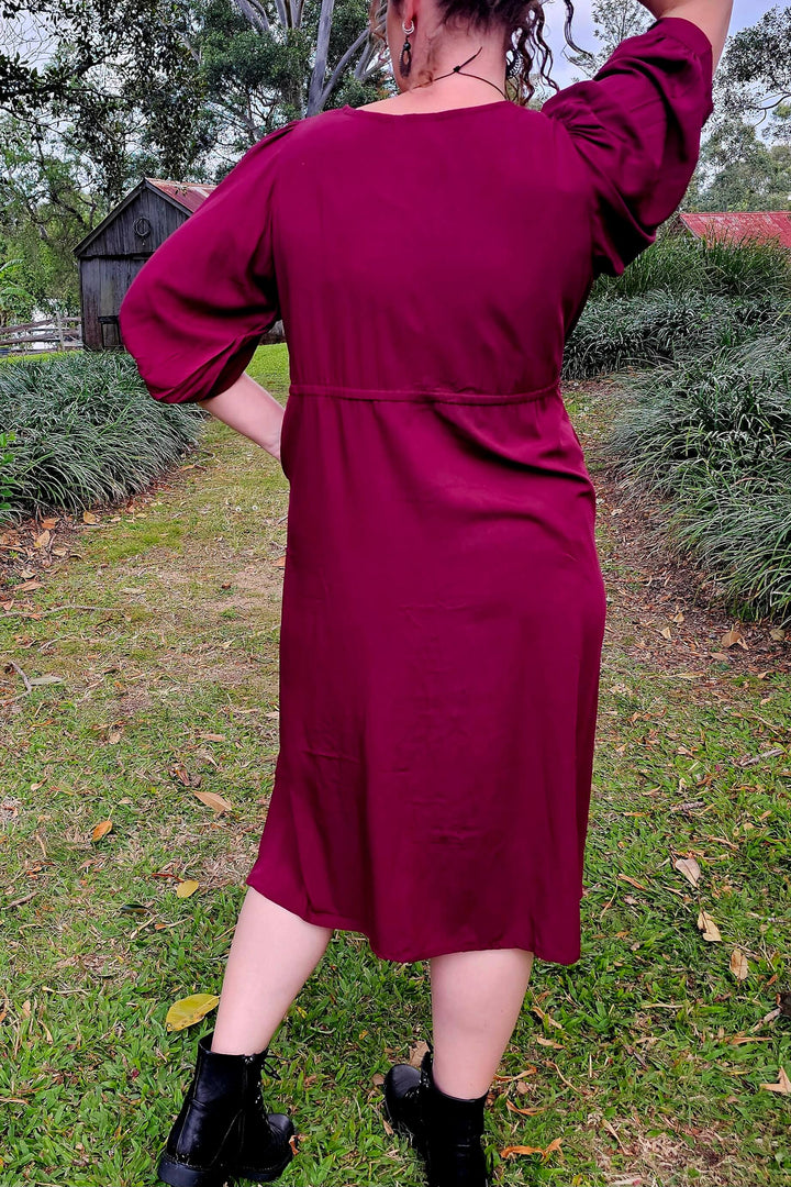 Maroon Remi Midi Dress