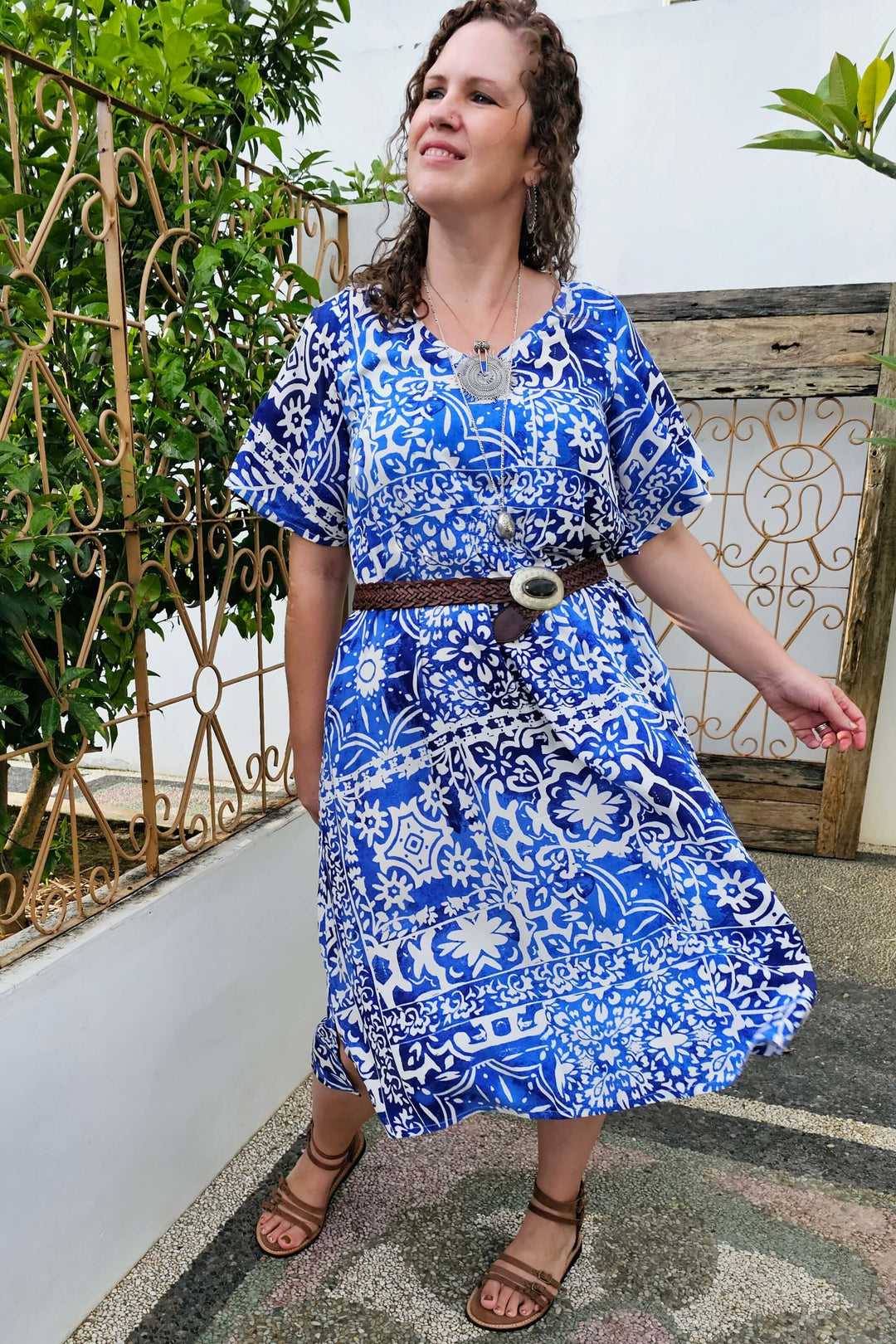 Lapis Ola Dress with Flutter Sleeve