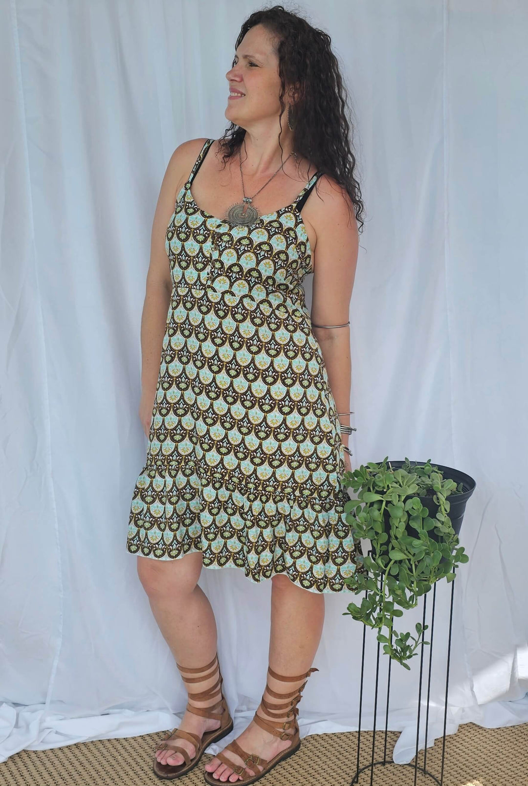 Retro Aqua Solana Mini Dress