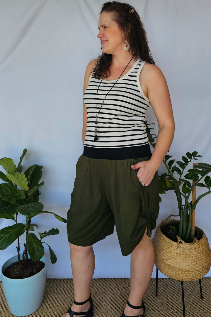 Khaki Tummy Shaper Shorts