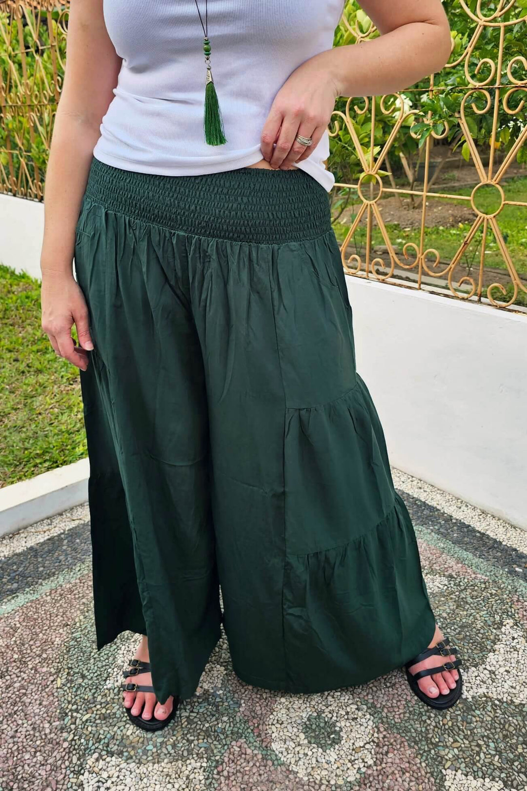 Moody Green Frill Pants