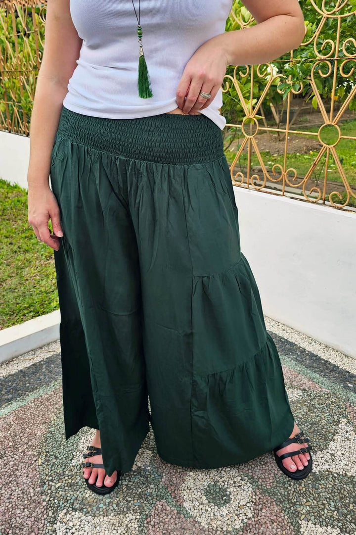 Moody Green Frill Pants
