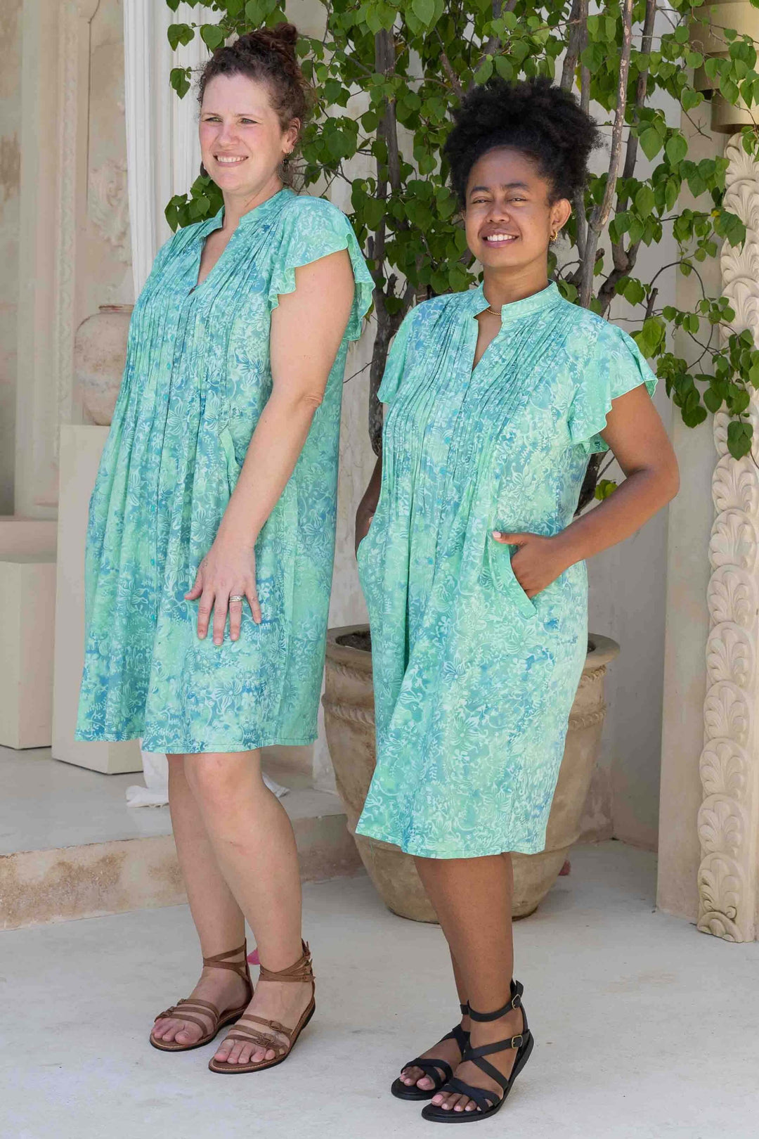 Mint Frill Sleeve Mini Dress