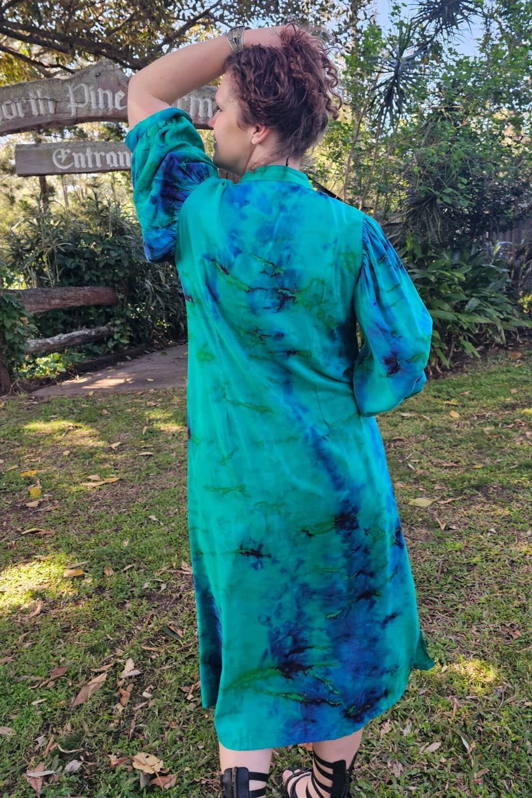Jade Cotton Maxi Dress with Bell Sleeve