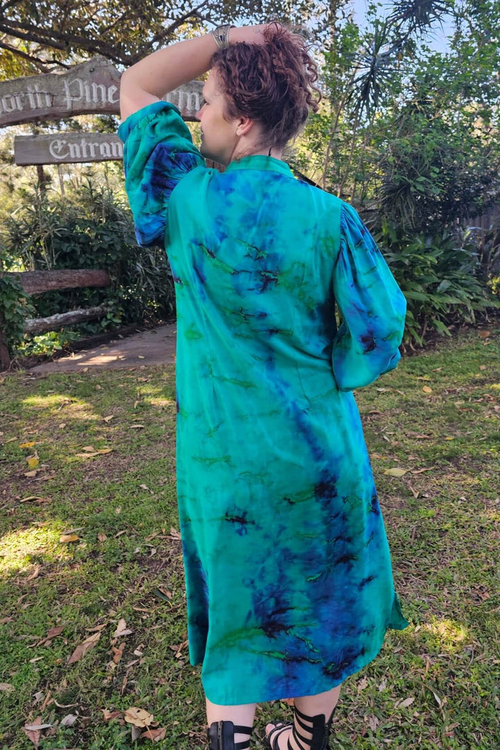 Jade Cotton Maxi Dress with Bell Sleeve