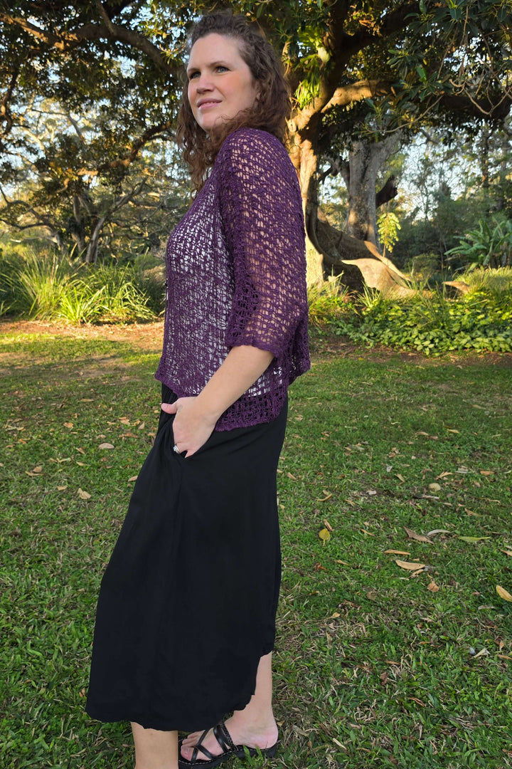 Purple Slouch Knit Top