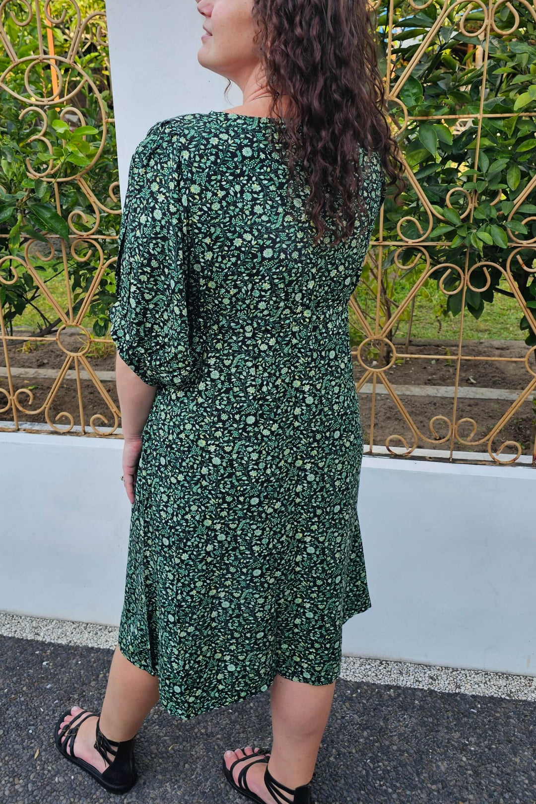 Green Bloom Remi Midi Dress