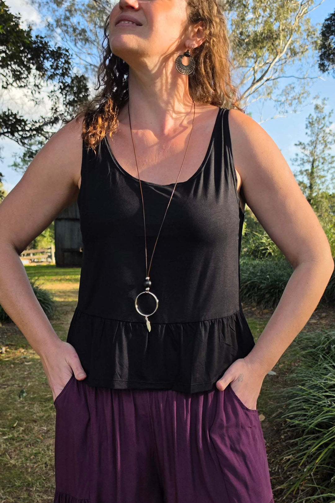 Black Frill Top