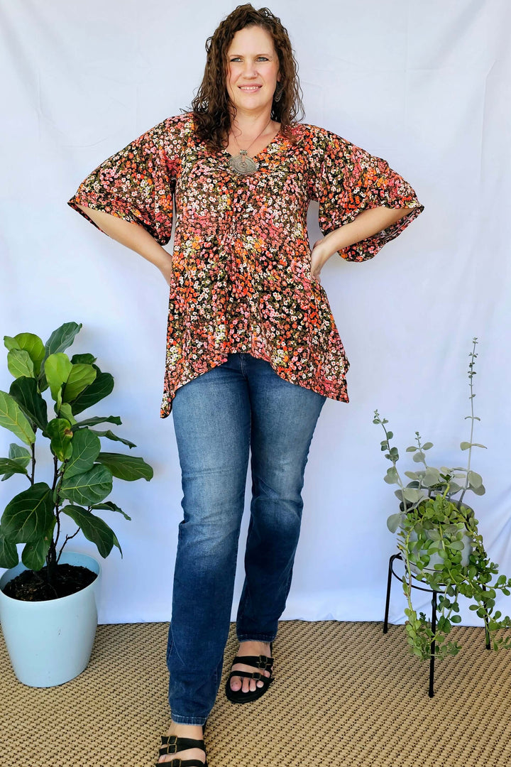 Lantana Isla Top with Bell Sleeve