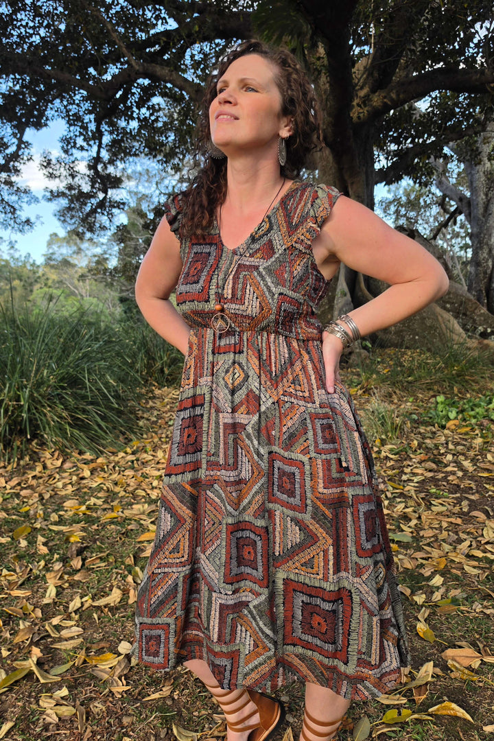 Retro Eden Midi Dress