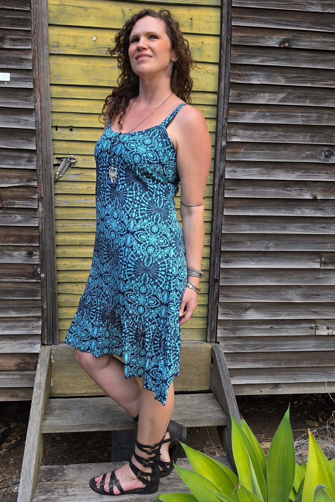 Blue Mandala Solana Mini Dress
