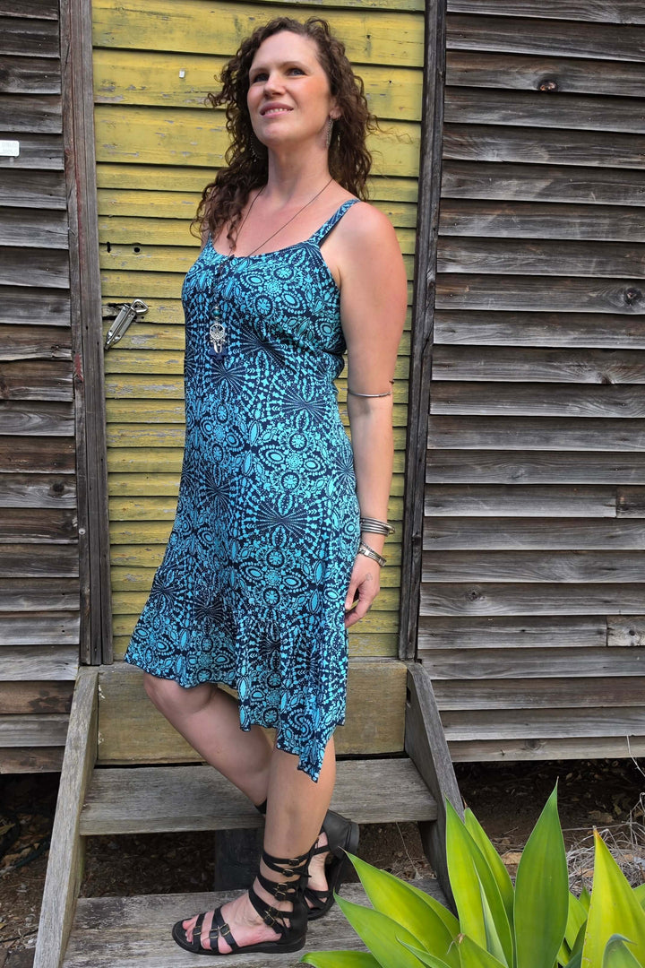 Blue Mandala Solana Mini Dress
