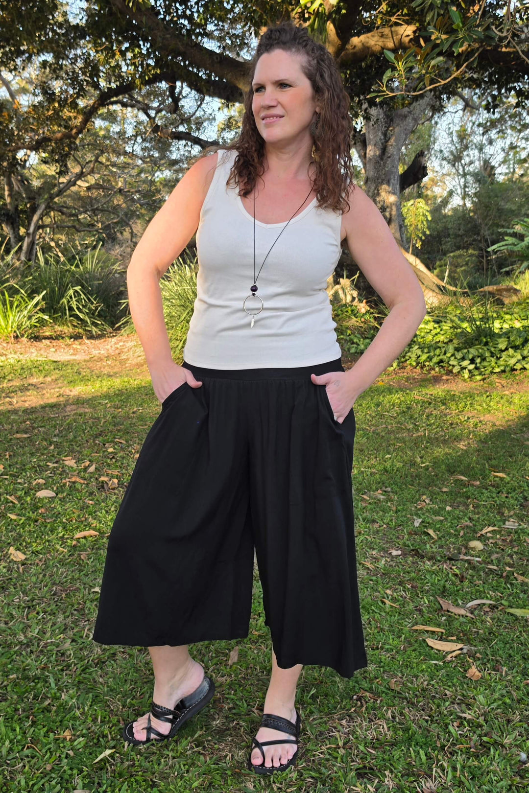 Black 7/8 Palazzo Pants