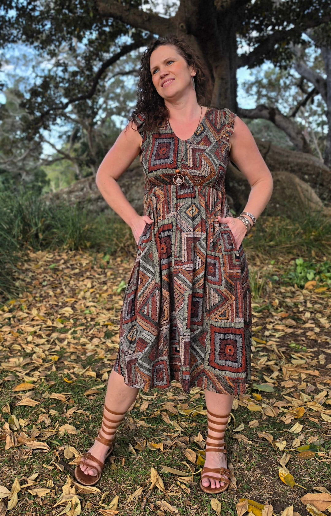 Retro Eden Midi Dress