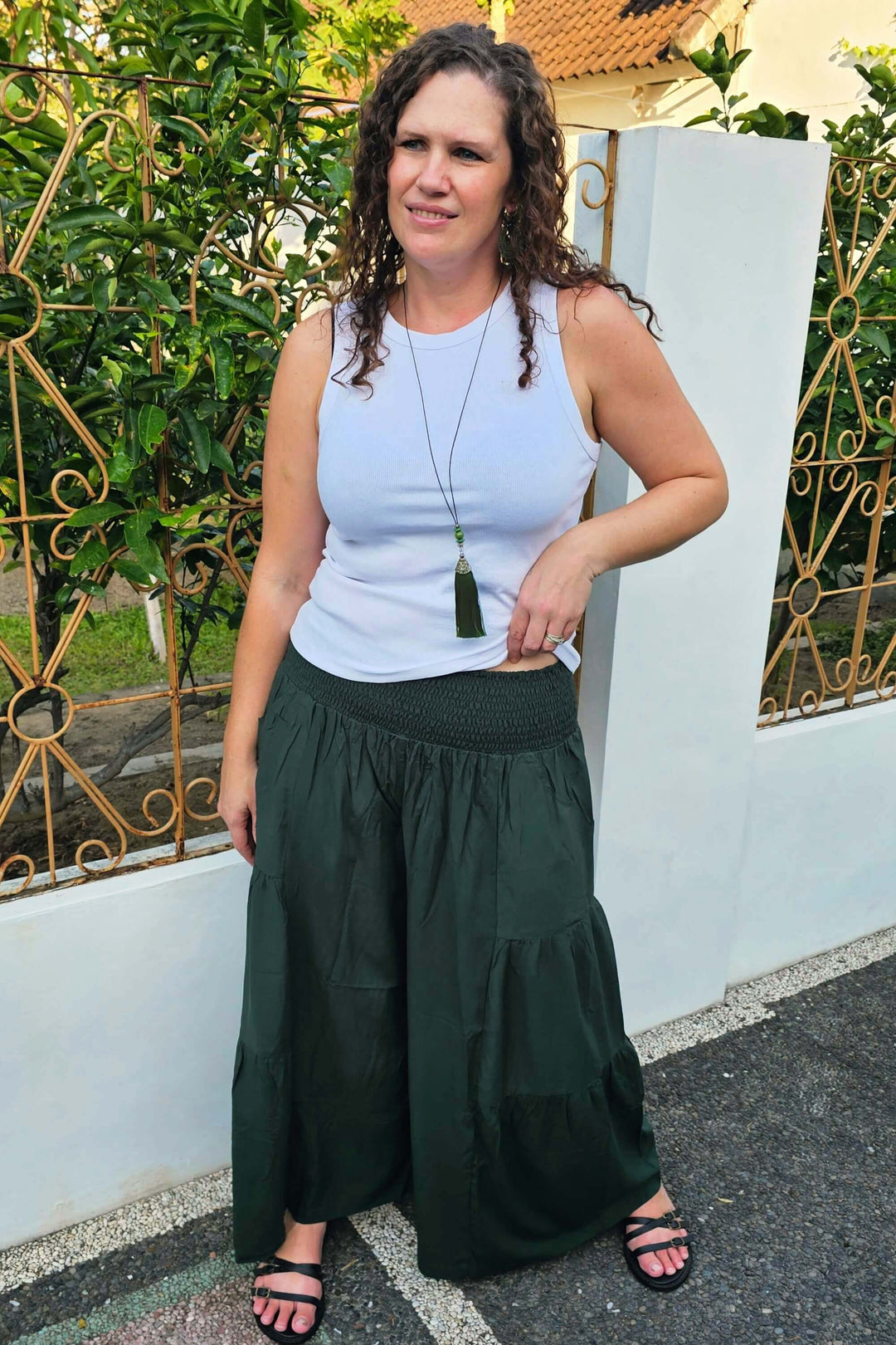 Moody Green Frill Pants