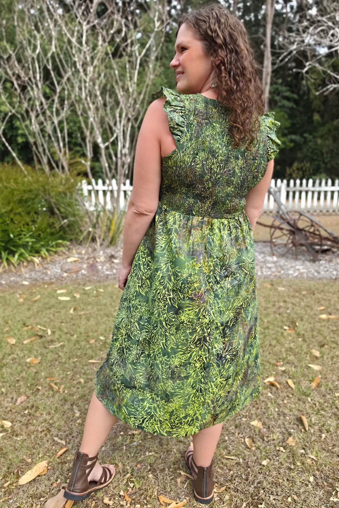 Evergreen Cotton Eden Midi Dress