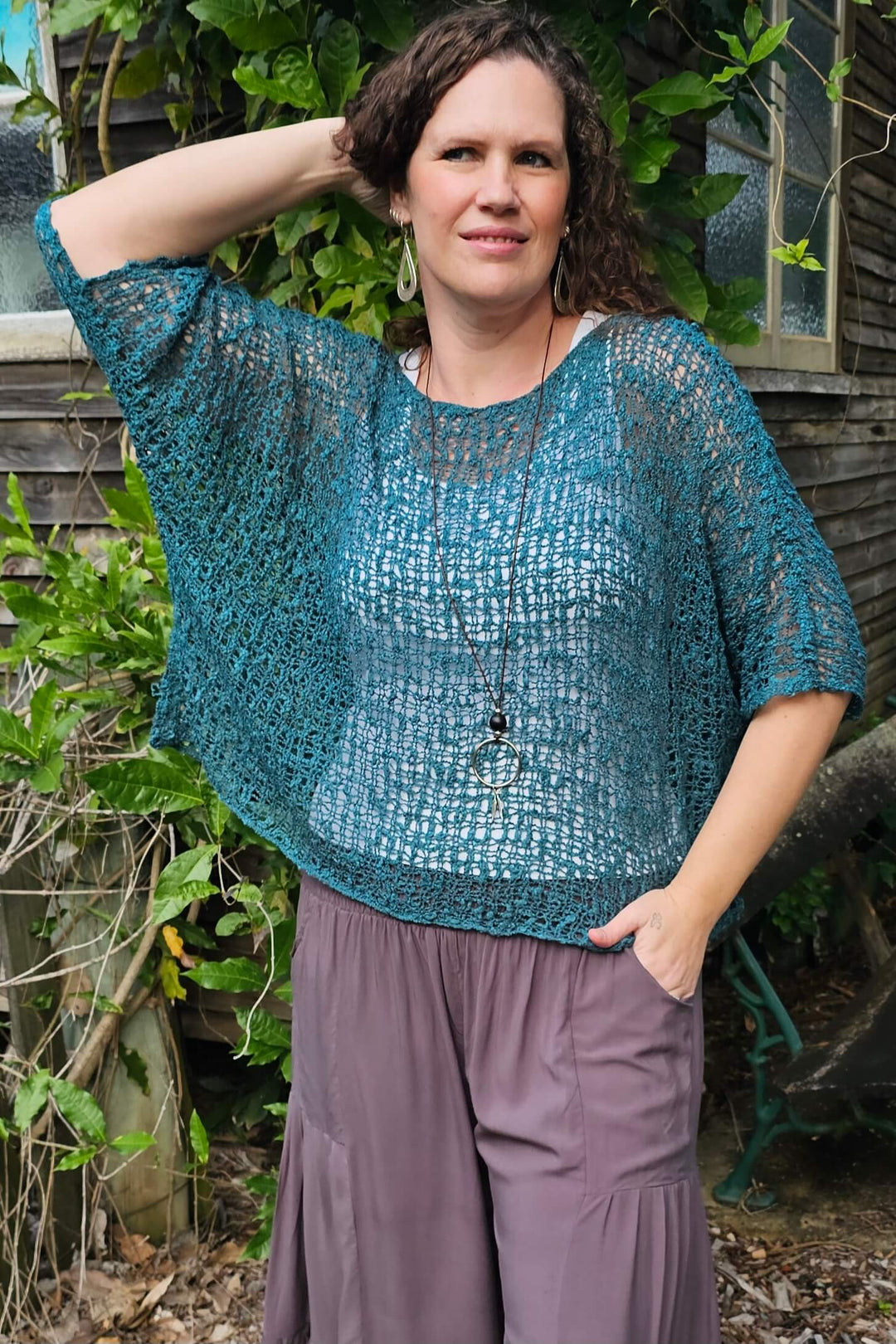 Emerald Slouch Knit Top