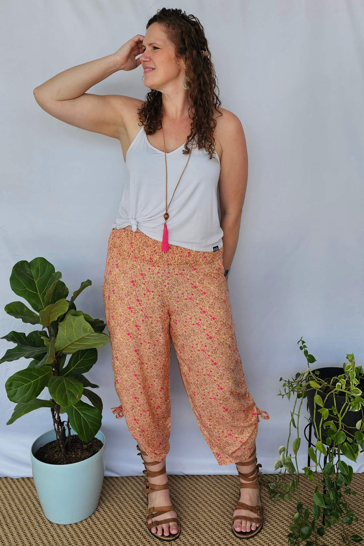 Peach Blossom Boho 7/8 Pants