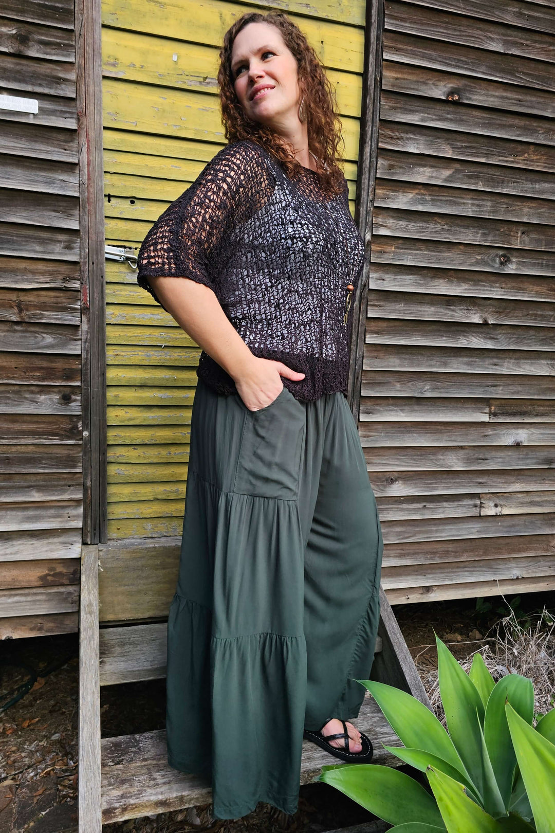Black Slouch Knit Top