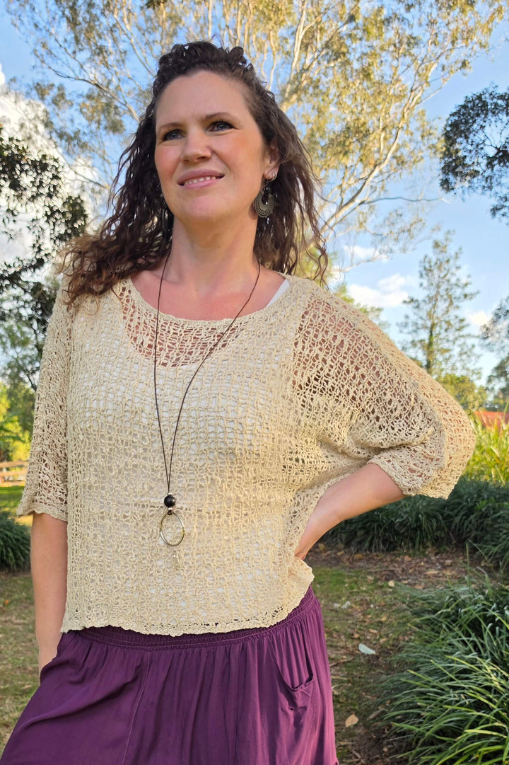 Taupe Slouch Knit Top