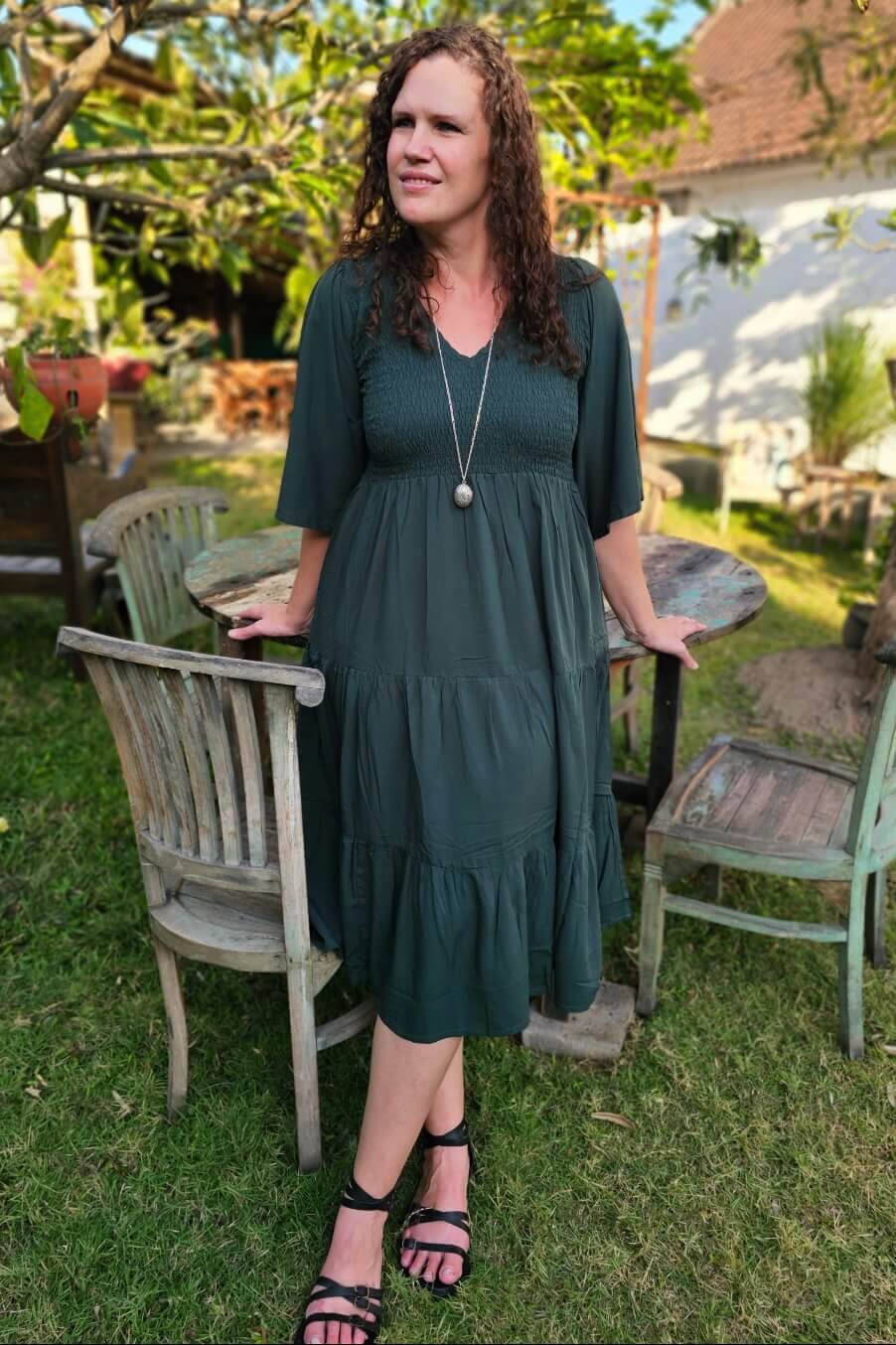 Moody Green Arya Midi Dress