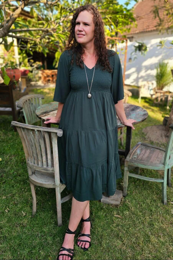 Moody Green Arya Midi Dress