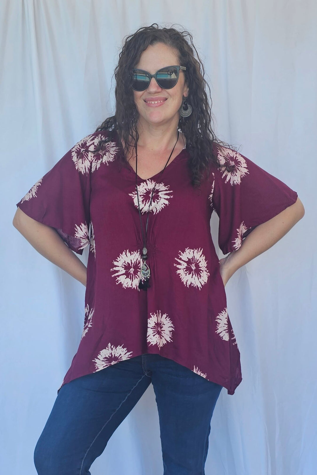 Maroon Ola Top