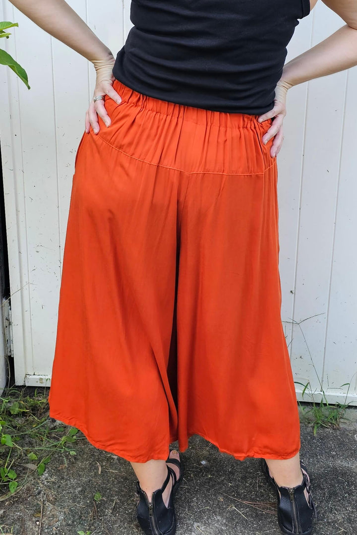 Rust Wide Leg Pants
