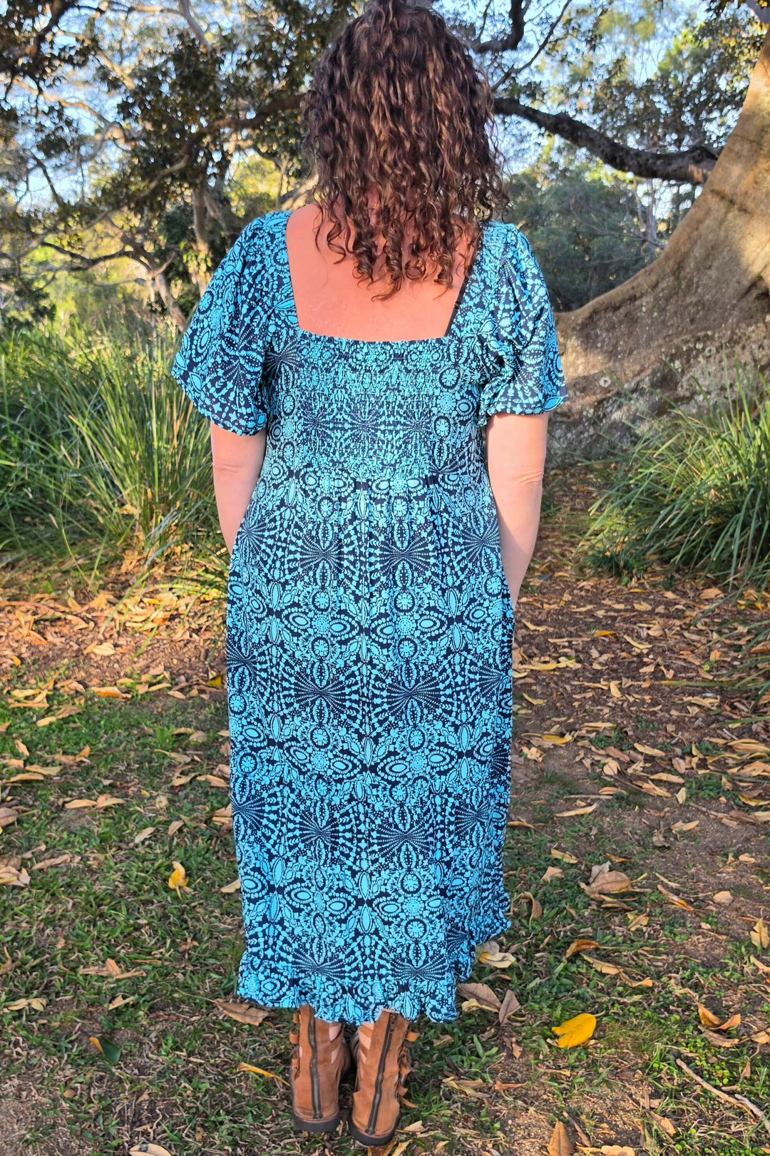 Blue Mandala Bella Midi Dress