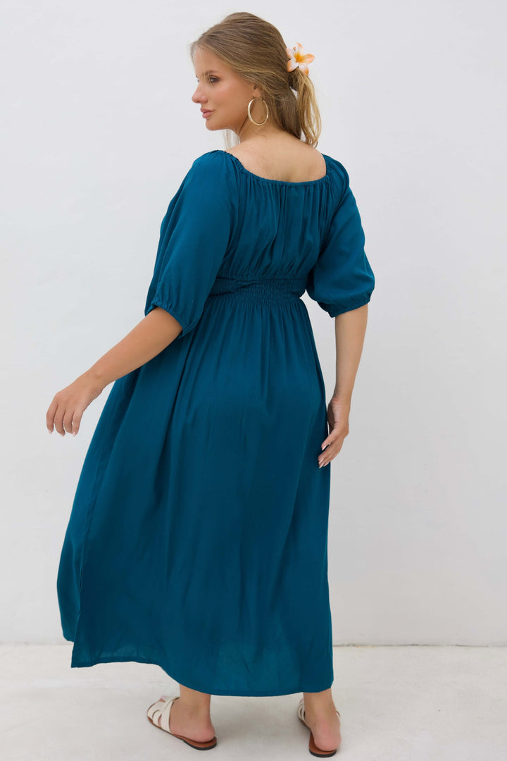 Emerald Maxi Cinch dress