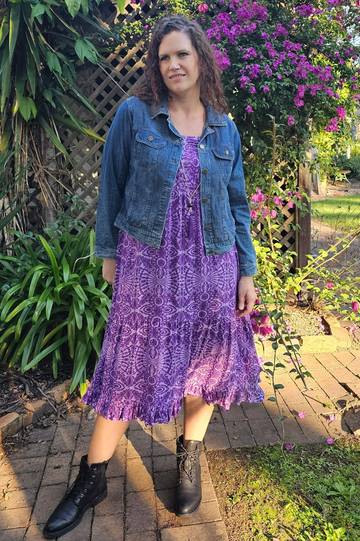 Purple Mandala Bella Midi Dress