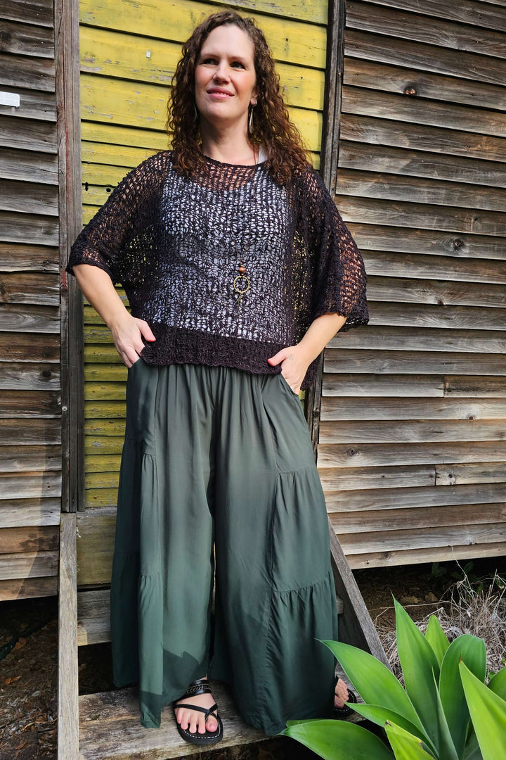 Black Slouch Knit Top