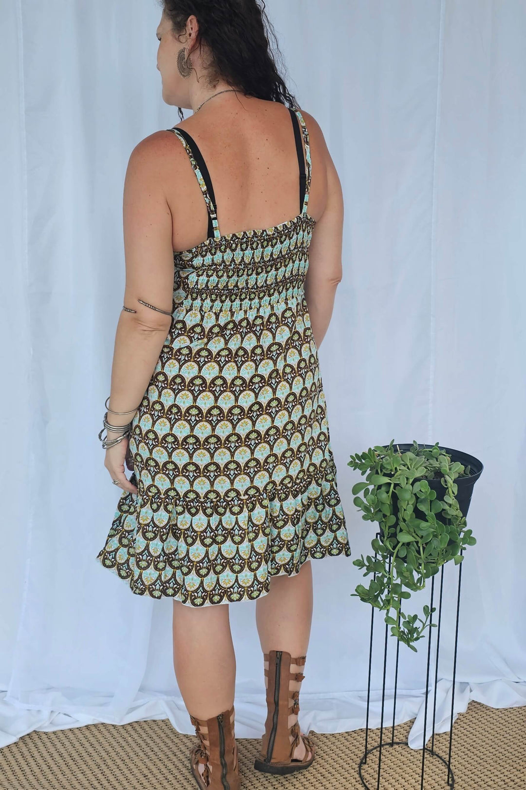 Retro Aqua Solana Mini Dress