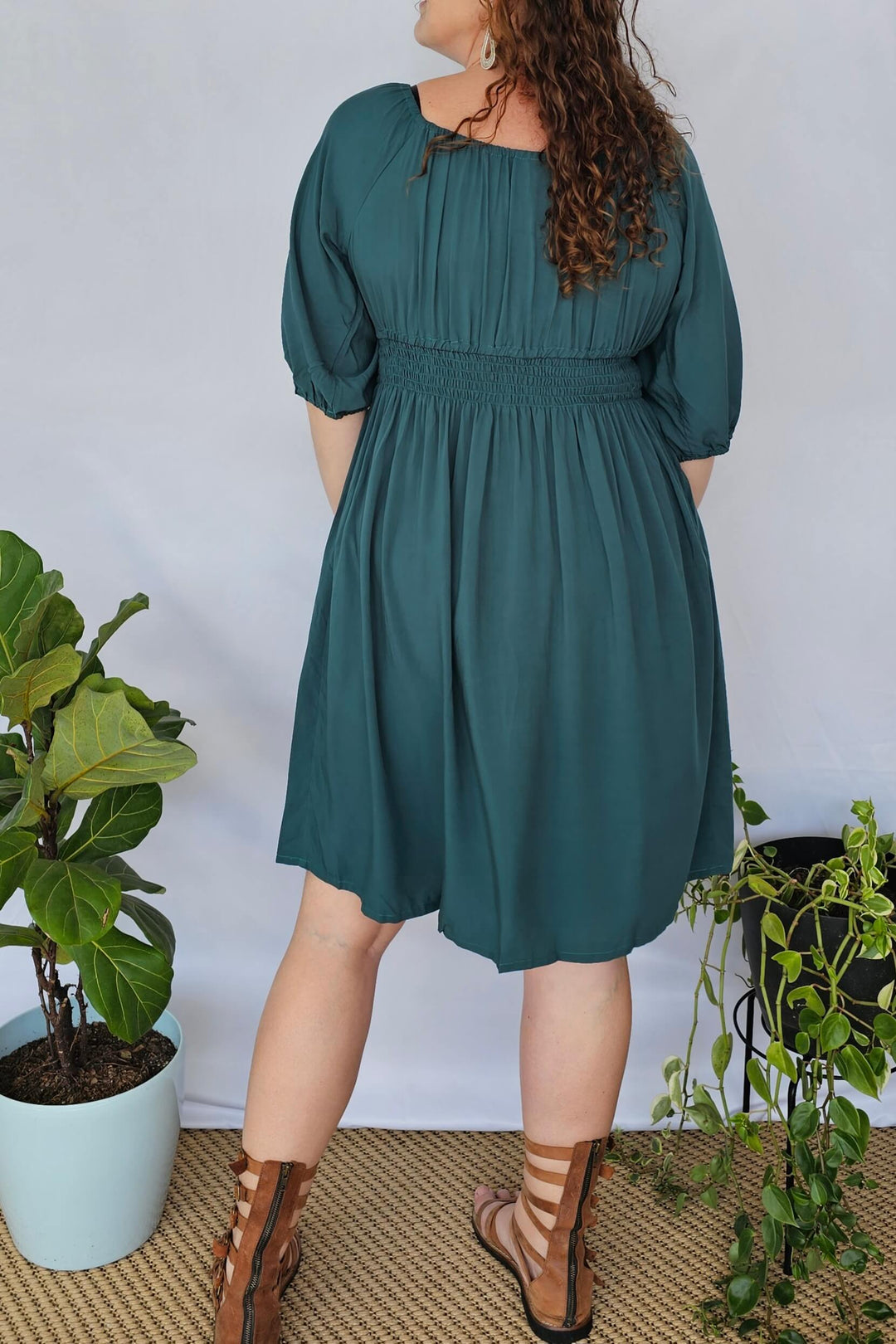 Emerald Cinch dress