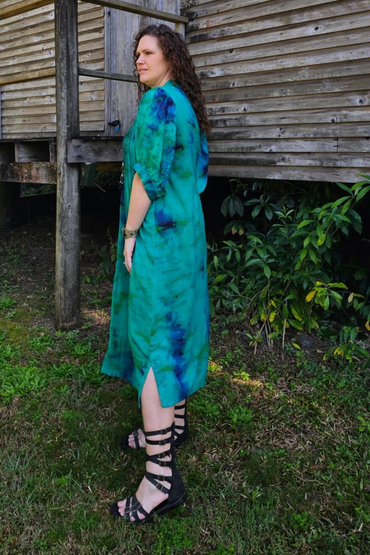 Jade Cotton Maxi Dress with Bell Sleeve