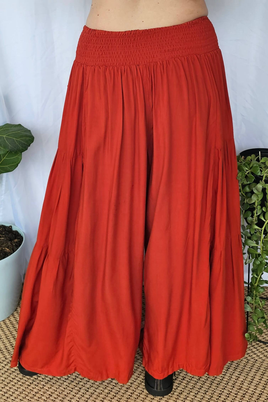 Burnt Orange Frill Pants