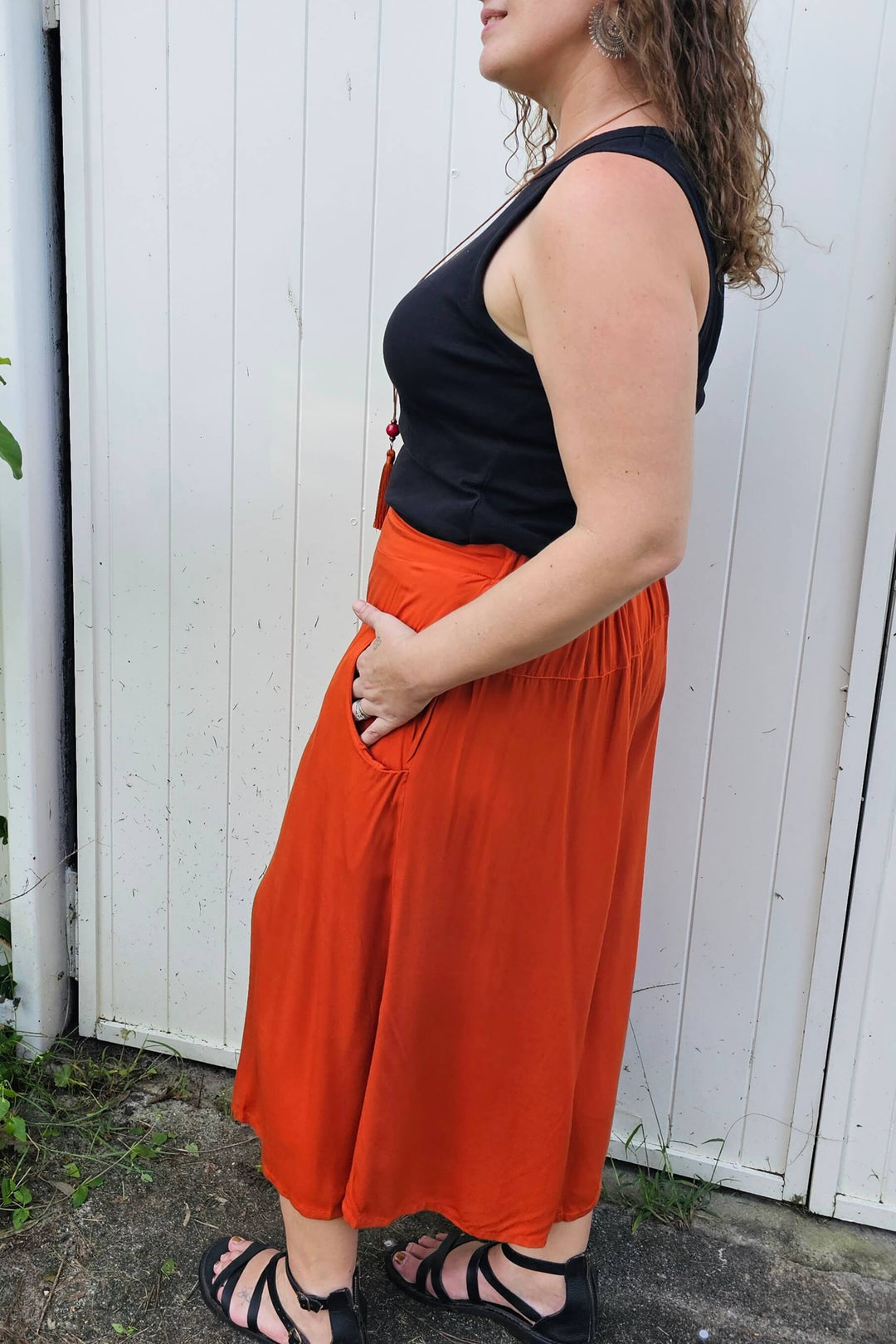 Rust Wide Leg Pants