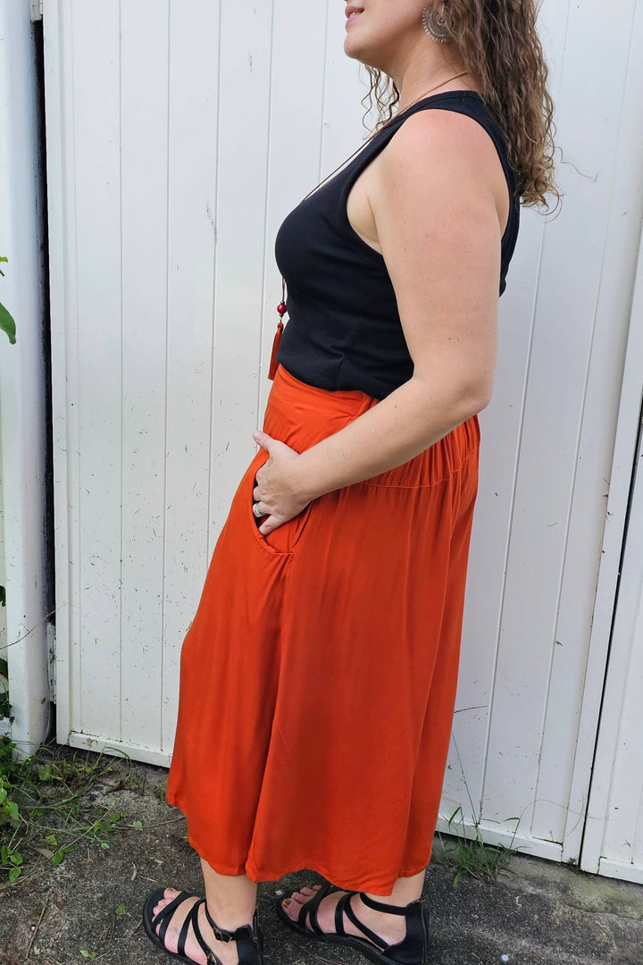 Rust Wide Leg Pants