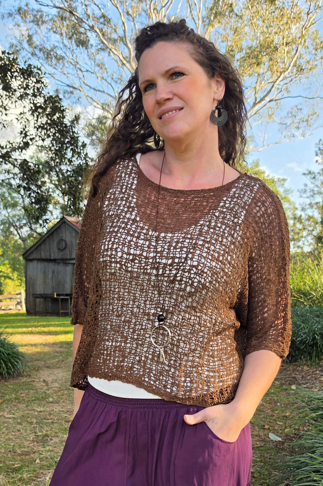 Cocoa Slouch Knit Top