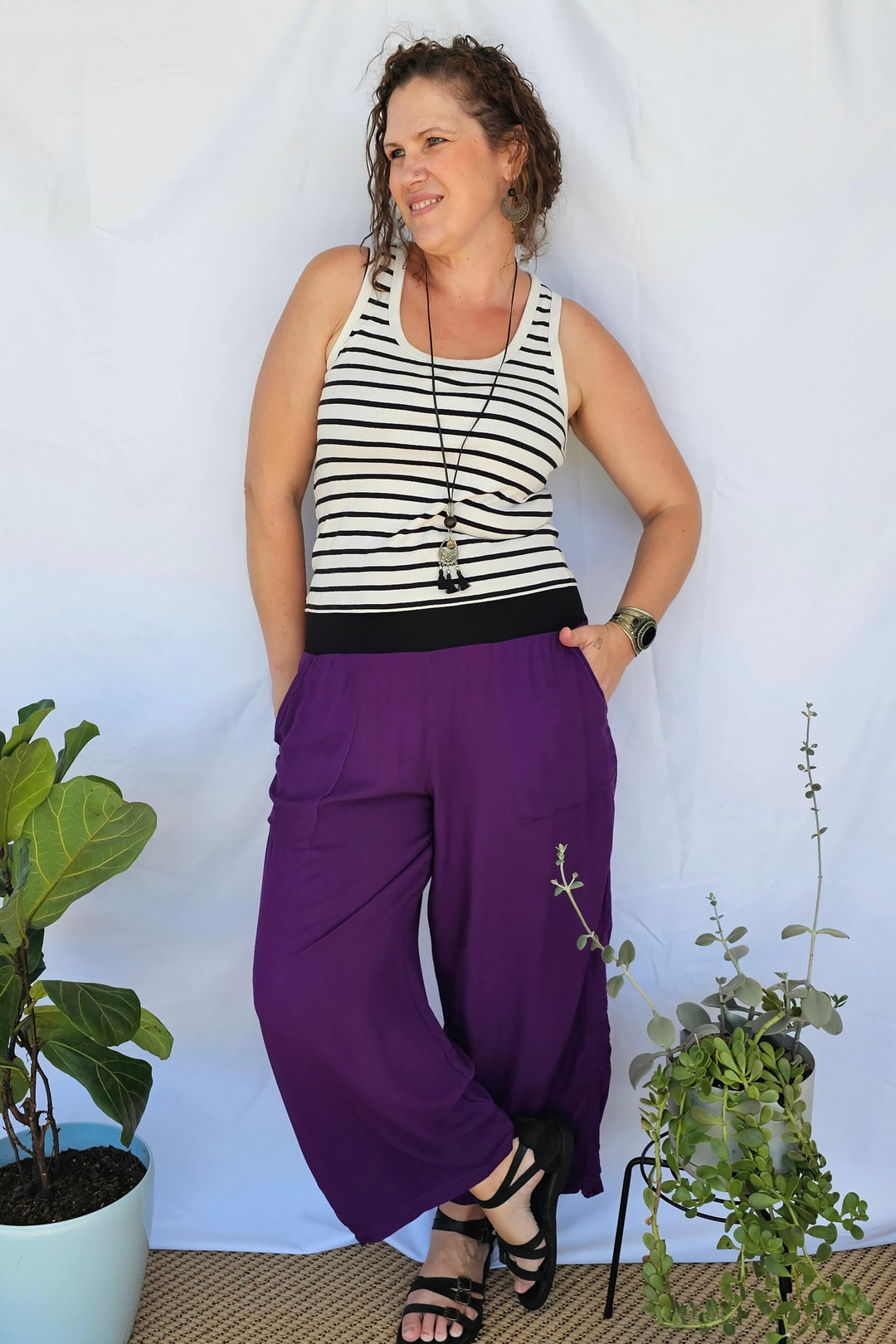 Purple Tummy Shaper Pants