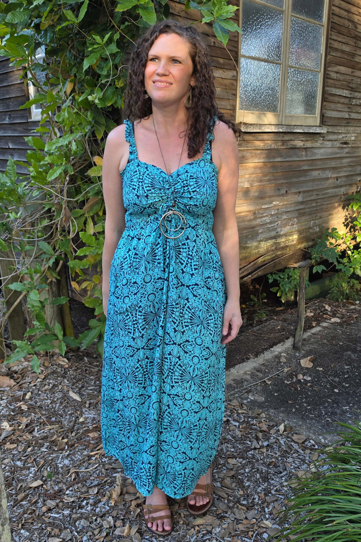 Blue Mandala Faye Maxi Dress