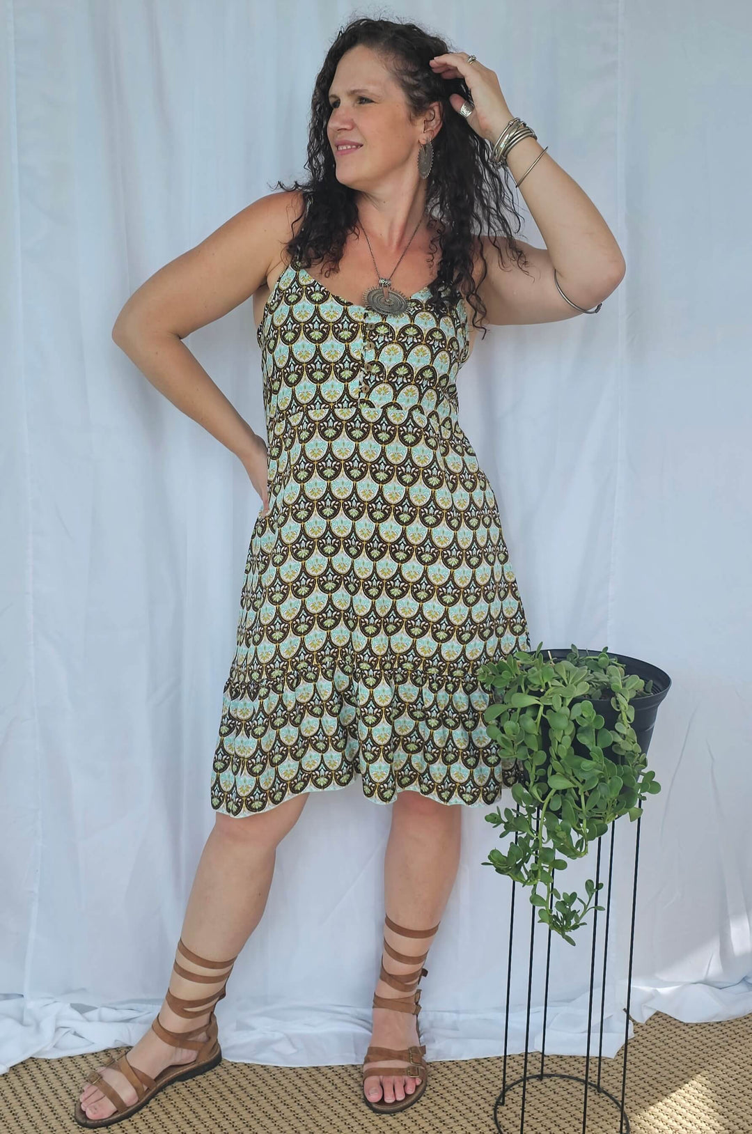 Retro Aqua Solana Mini Dress