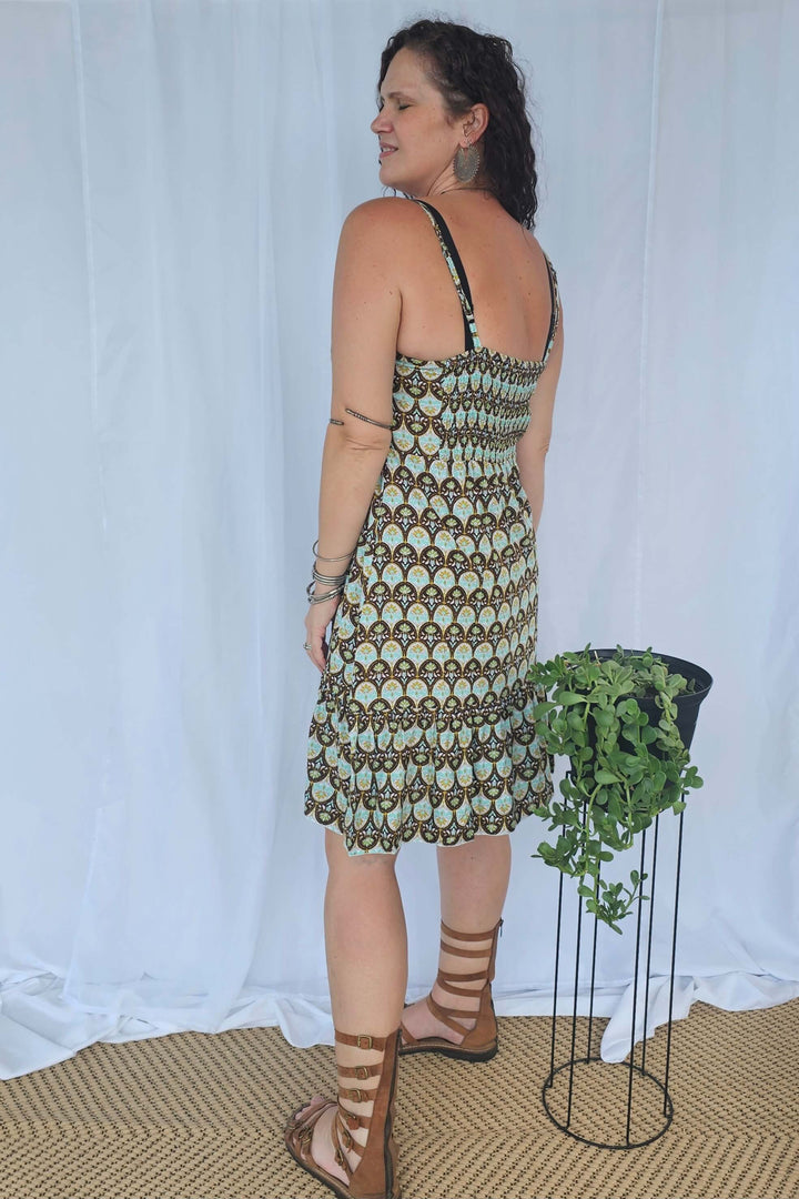 Retro Aqua Solana Mini Dress